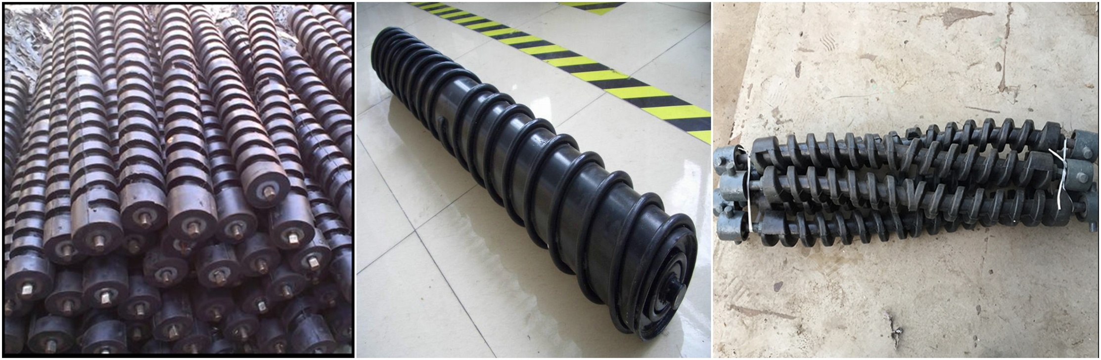 Two-way spiral rubber roller